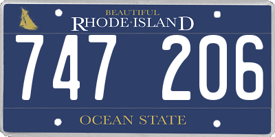 RI license plate 747206