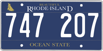 RI license plate 747207