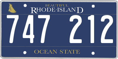 RI license plate 747212