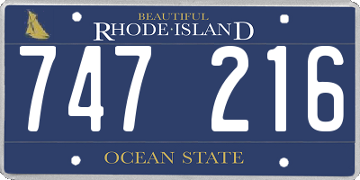 RI license plate 747216