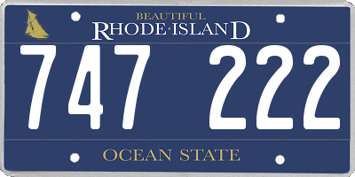 RI license plate 747222