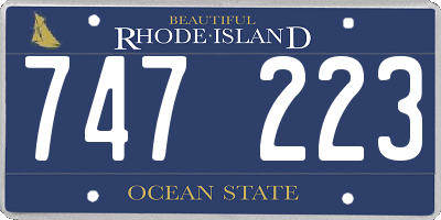 RI license plate 747223