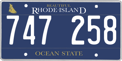 RI license plate 747258