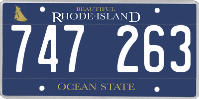 RI license plate 747263