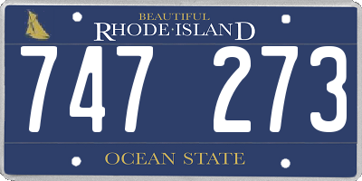 RI license plate 747273