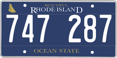 RI license plate 747287