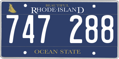 RI license plate 747288