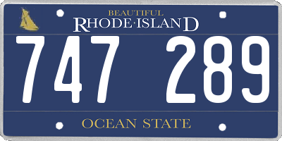 RI license plate 747289