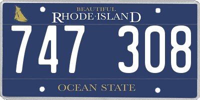 RI license plate 747308