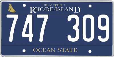 RI license plate 747309