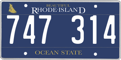 RI license plate 747314