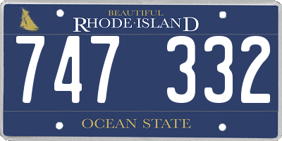 RI license plate 747332