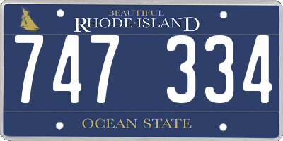RI license plate 747334