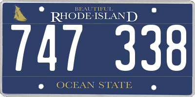 RI license plate 747338
