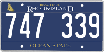 RI license plate 747339