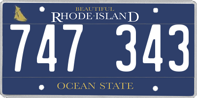 RI license plate 747343