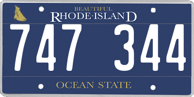 RI license plate 747344