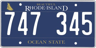 RI license plate 747345