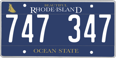 RI license plate 747347