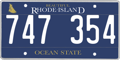 RI license plate 747354