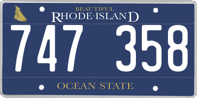 RI license plate 747358