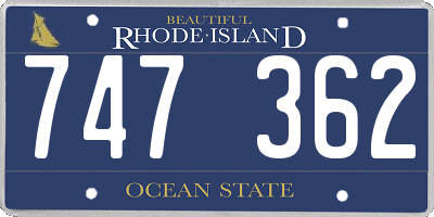 RI license plate 747362