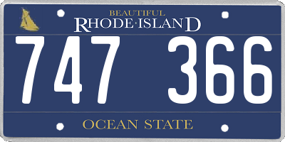 RI license plate 747366