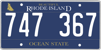 RI license plate 747367