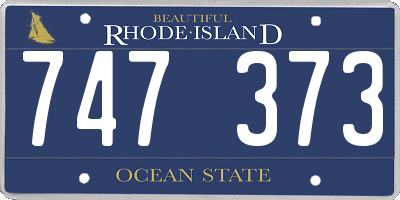 RI license plate 747373