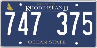 RI license plate 747375