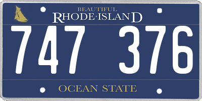 RI license plate 747376