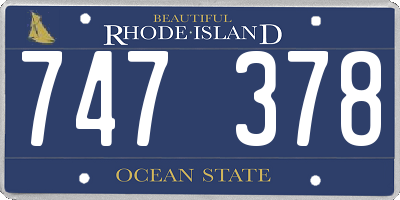 RI license plate 747378