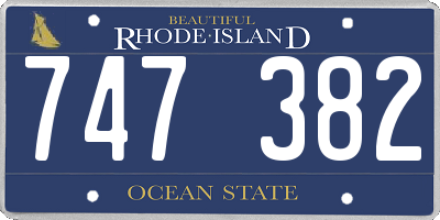 RI license plate 747382