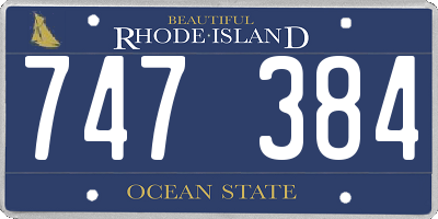 RI license plate 747384
