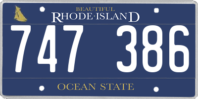 RI license plate 747386