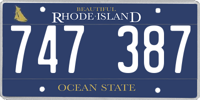 RI license plate 747387