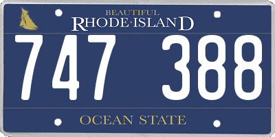 RI license plate 747388
