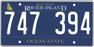 RI license plate 747394