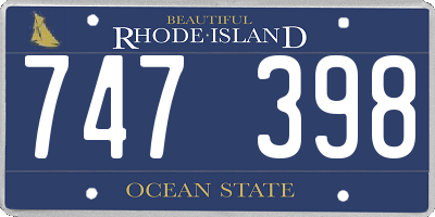 RI license plate 747398