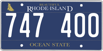 RI license plate 747400