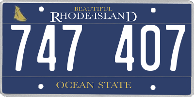 RI license plate 747407
