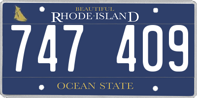 RI license plate 747409