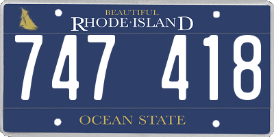 RI license plate 747418