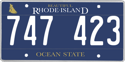 RI license plate 747423