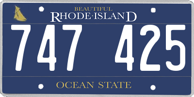 RI license plate 747425