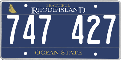 RI license plate 747427