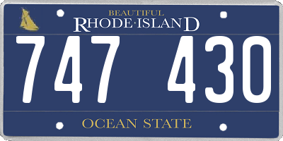RI license plate 747430