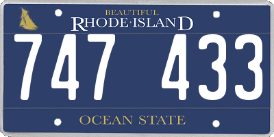 RI license plate 747433