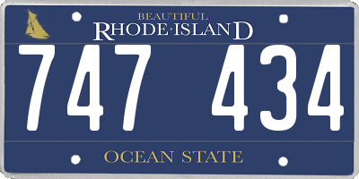 RI license plate 747434