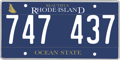 RI license plate 747437
